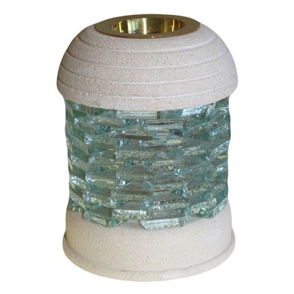 Sandstone Oil Burner Round Glass Brick Design