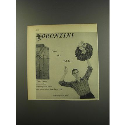 1956 Bronzini French Empire Shirt Advertisement - photo by Clifford Coffin