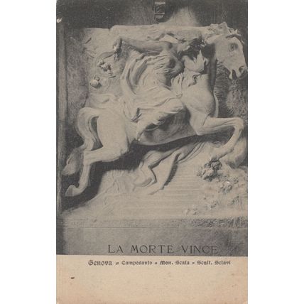 Genova La Morte Vince Horse Mythology Italian Statue Postcard