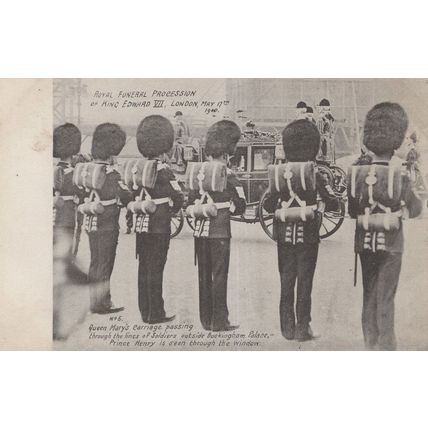 Soldiers Military Line at King Edward VII Funeral Procession Old Postcard
