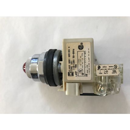LOT 2 Square-D CLASS 9001 KM1,KM1R6,120V Push Test Pilot Light RED LENS,ST