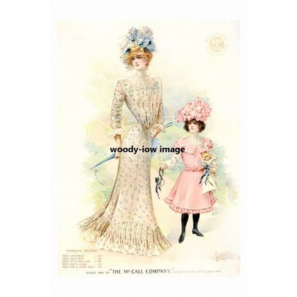 rp10651 - Ladies & Girls Fashion from c1901 - ideal to frame - print 6x4