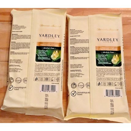 Yardley of London 2 Pack(18 Ct) Disposable Washcloths Large 12x18 Camping Travel