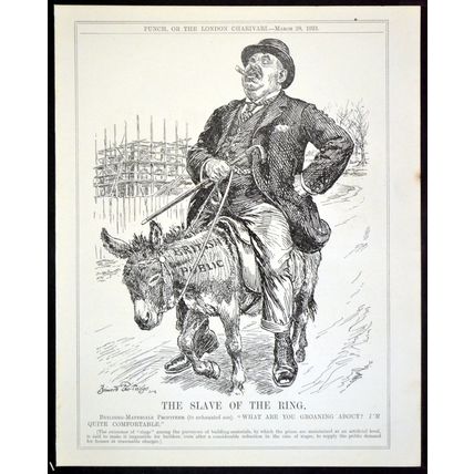 SLAVE OF THE RING 1923 John Bernard Partridge PUNCH CARTOON PAGE