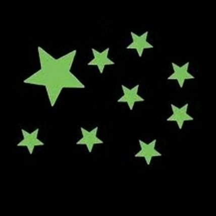 Glow In The Dark Plastic Stars Fun Ceiling Wall Art Luminous Space Stickers 3cm