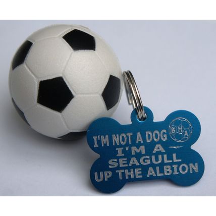 FOOTBALL DOG TAG PERSONALISED BRIGHTON TAG I'M NOT A DOG I'M A SEAGULL