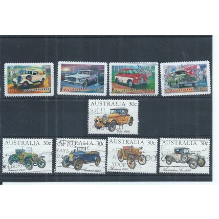 Australia stamps. 1997 Classic Cars self-adhesive & 1984 Cars used (AK873)