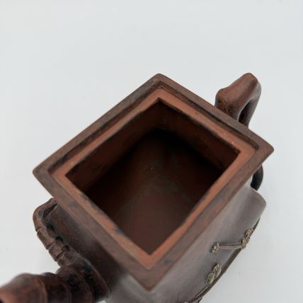 Antique Yixing Zisha Clay Teapot pottery terracota bamboo cherry blossom Design