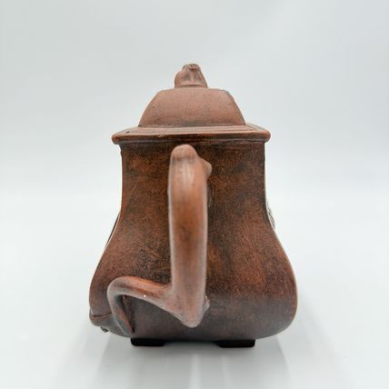 Antique Yixing Zisha Clay Teapot pottery terracota bamboo cherry blossom Design