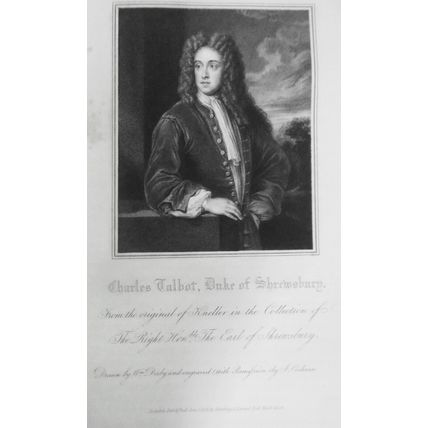 1834 Charles Talbot, - original engraving from Lodge's Portraits. 17x11 inches