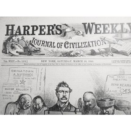 "The Ides of March" by Thomas Nast. Harper's Weekly, March 20, 1880. Original.