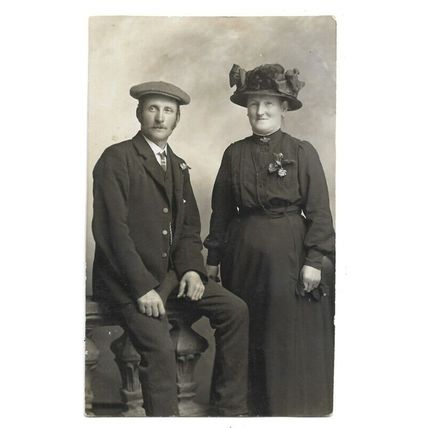 Husband And Wife, Social History, RP Postcard.