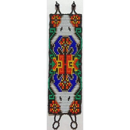 Traditional Huichol Art. Mexico Glass Seed Beads Bracelet. Animal Instinct 2