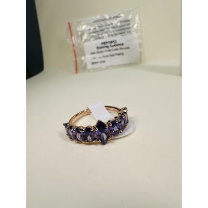 NIB Bomb Party Sz8 Revealed Ring RBP5952 Stunning Radiance Violet CZ Rose Gold P