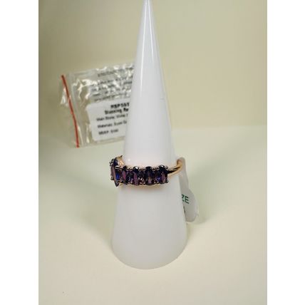 NIB Bomb Party Sz8 Revealed Ring RBP5952 Stunning Radiance Violet CZ Rose Gold P