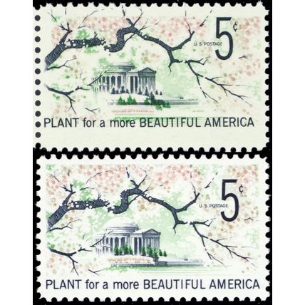 1318, Mint NH 5¢ Black Color Shifted Well Up Error - Stuart Katz