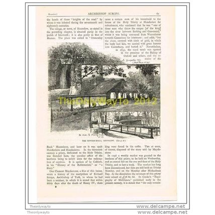 THE POWDER MILLS, HOUNSLOW, BOOK ILLUSTRATION (PRINT), GREATER LONDON, c1883