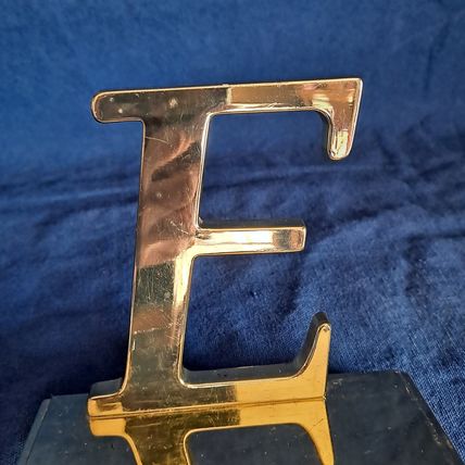 Gold Colored Metal LETTER E Christmas STOCKING HANGER Holder Mantel Hook Holiday
