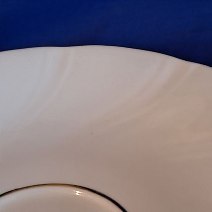 Lot 4 Jamestown China ALLEGRO SAUCERS Bread Plate Gold Trim Swirl Poland 5 3/4"