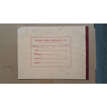 Vintage Ferguson 602 RG Service manual - Radiogramophone