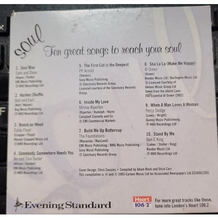 Soul Promo CD The Evening Standard 10 Tracks Part 2 Of 2 Album