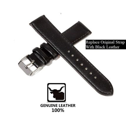 Gents Square Tank Face Date Blue Numbers Steel Back Black Leather Strap Watch