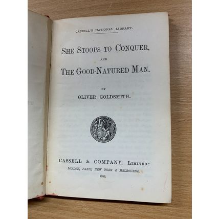 1886 OLIVER GOLDSMITH SHE STOOPS TO CONQUER / THE GOOD NATURED MAN HB BOOK (P2)