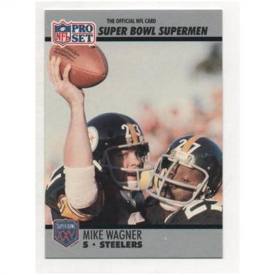 PRO SET 1990 Super Bowl Supermen card No.114 Mike Wagner, Steelers