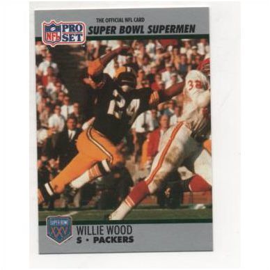 PRO SET 1990 Super Bowl Supermen card No.115 Willie Wood, Packers