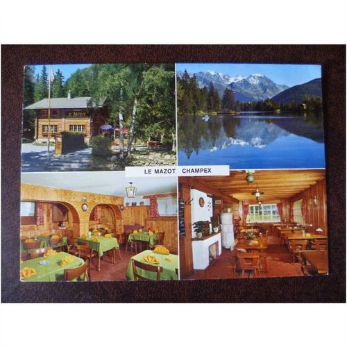 Switzerland Champex Le Mazot restaurant 1970s multi view colour postcard Valais