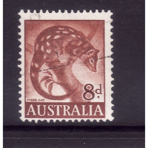 AUSTRALIA 1960 SG 317 8d TIGER CAT FINE USED#4