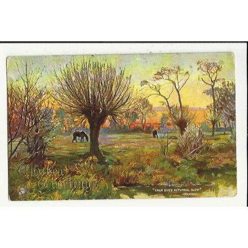 1408 CALM EVE'S AUTUMNAL GLOW Tuck Oilette Postcard