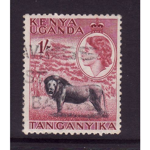 KENYA UGANDA AND TANGANYIKA 1954 SG175 1s LION FINE USED
