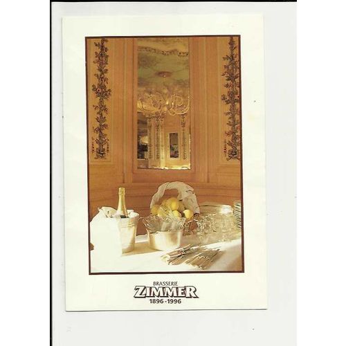 Advertising ZIMMER BRASSERIE Paris Postcard