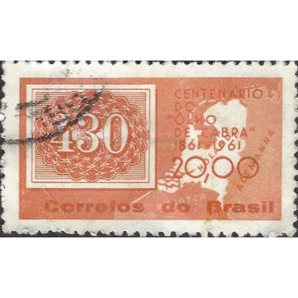 BRAZIL, Map of Netherlands, orange 1961, 20cruz