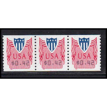 CVP33 42c Shield Very Fine MNH Strip of 3 PA5354