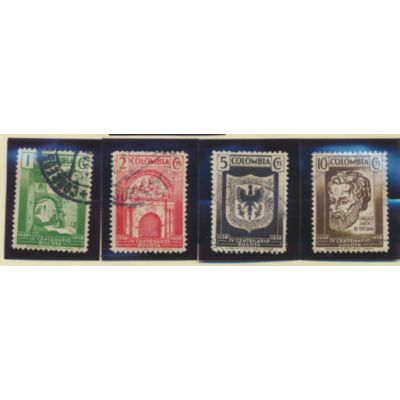 Colombia Stamps Scott #457 To 460, Used