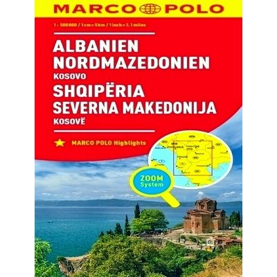 Marco Polo Wegenkaart Albanie, Noord-Macedonie - Wegenkaart Schaal 1: 500. 000 b