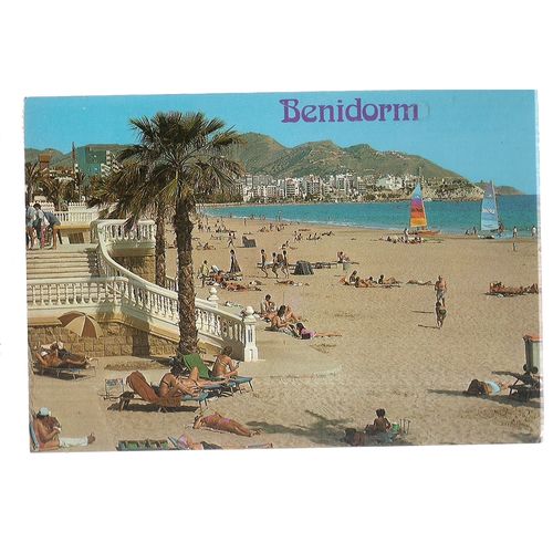 PONIENTE BEACH, BENIDORM used postcard =