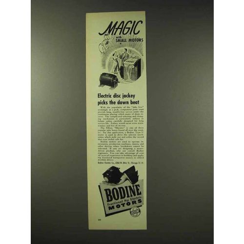 1948 Bodine Motors Ad - Magic With Small Motors