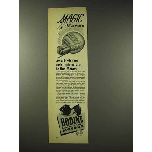 1948 Bodine Motors Ad - Magic With Motors
