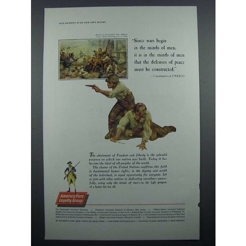 1961 America Fore Insurance Ad - Wars in Minds of Men
