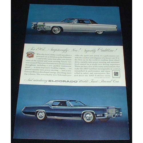 1967 Cadillac & Eldorado Ad, Superbly NICE!!