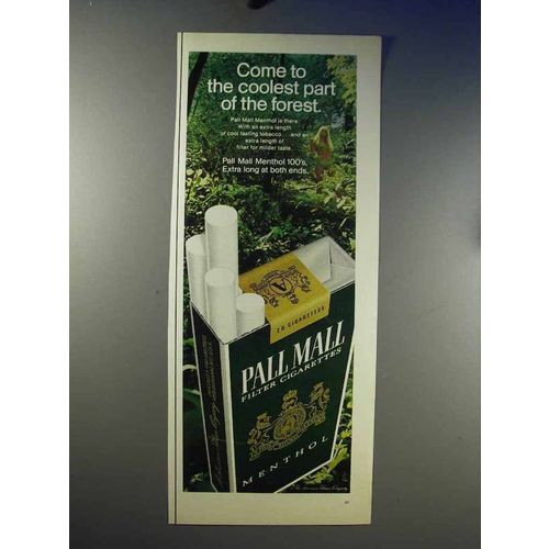 1969 Pall Mall Menthol 100's Cigarettes Ad - Coolest