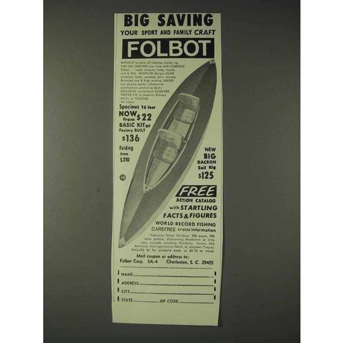 1973 Folbot Boat Ad - Sport and Family Craft