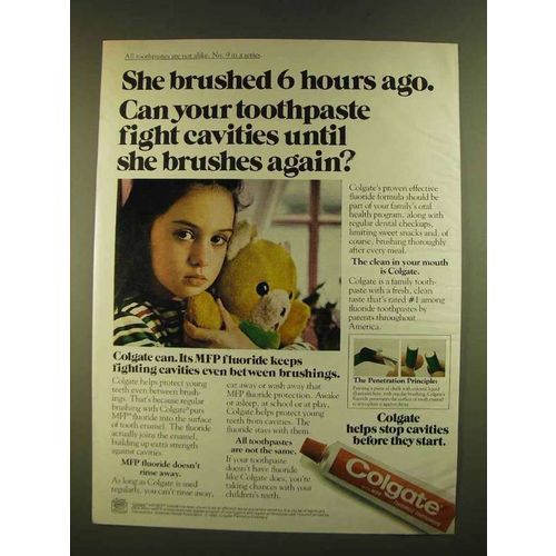 1980 Colgate Toothpaste Ad - Brushed 6 Hours Ago