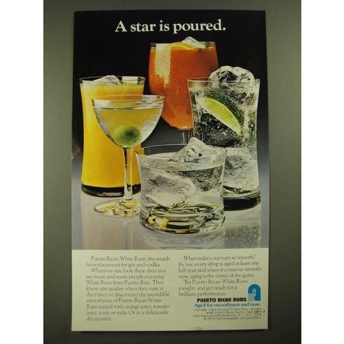 1981 Puerto Rican Rums Ad - A Star is Poured
