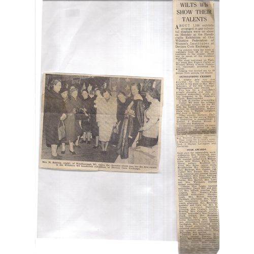 Mrs. M Robison of WOODBOROUGH W.I. Pewsey. Wiltshire W.I. Handicraft Exhib. 1966