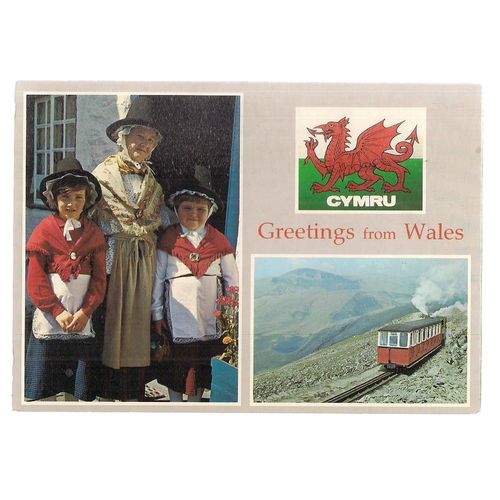 GREETINGS FROM WALES used postcard multiview 2002 postmark =