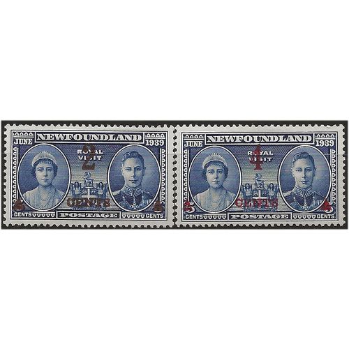 Newfoundland 1939 SG273-4 Surcharged Pair Mounted Mint . ..